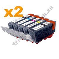 2 Sets Compatible Canon PGI655XXL CLI651XL B/PB/C/M/Y Ink Cartri