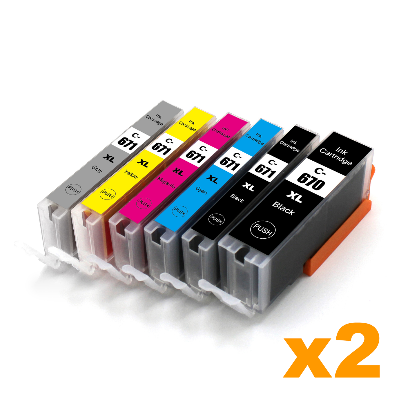 Any 12 Compatible Canon PGI670XLBK CLI671XLBK/C/M/Y/GY Ink Cartridges
