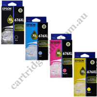 A Set Genuine Epson 676XL B/C/M/Y Ink Cartridges