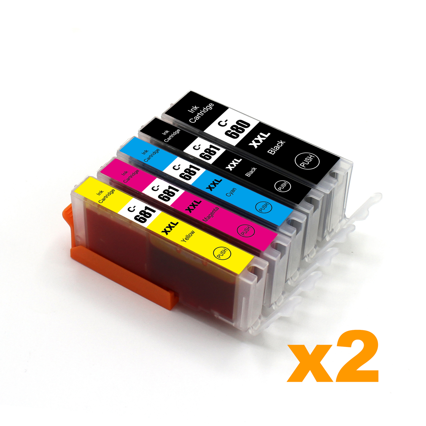 2 Sets Compatible Canon PGI680XXLB CLI681XXL B/C/M/Y Extra High
