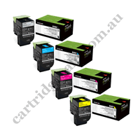 A Set Genuine Lexmark 808 B/C/M/Y  Toner Cartridges