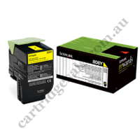 Genuine Lexmark 80C80Y0 808Y Yellow Toner Cartridge