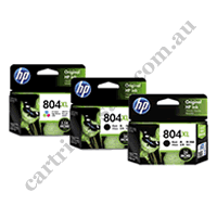2 x Genuine HP 804XL Black + 1 x HP 804XL Colour Triple Pack