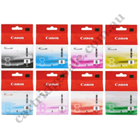 A Set Genuine Canon CLI8B/C/M/Y/PC/PM/R/G Ink Cartridges
