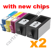 10 x Compatible HP 920XL Ink Cartridges (4B,2C,2M,2Y) New Chips