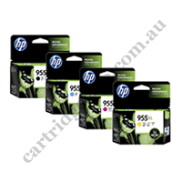 A Set Genuine HP 955XL B/C/M/Y Ink Cartridges