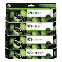 A Set Genuine HP 970XL 971XL B/C/M/Y Ink Cartridges