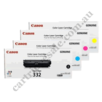 A Set Genuine Canon Cart332 Toner Cartridges B/C/M/Y