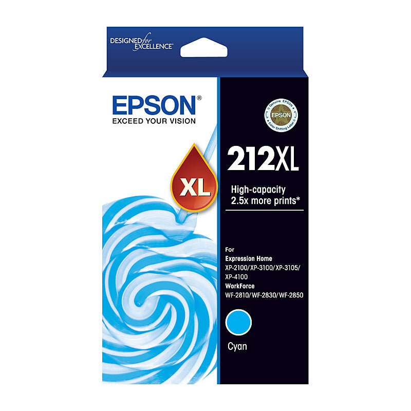 Genuine Epson T02X292/212XL High Yield Cyan Ink Cartridge