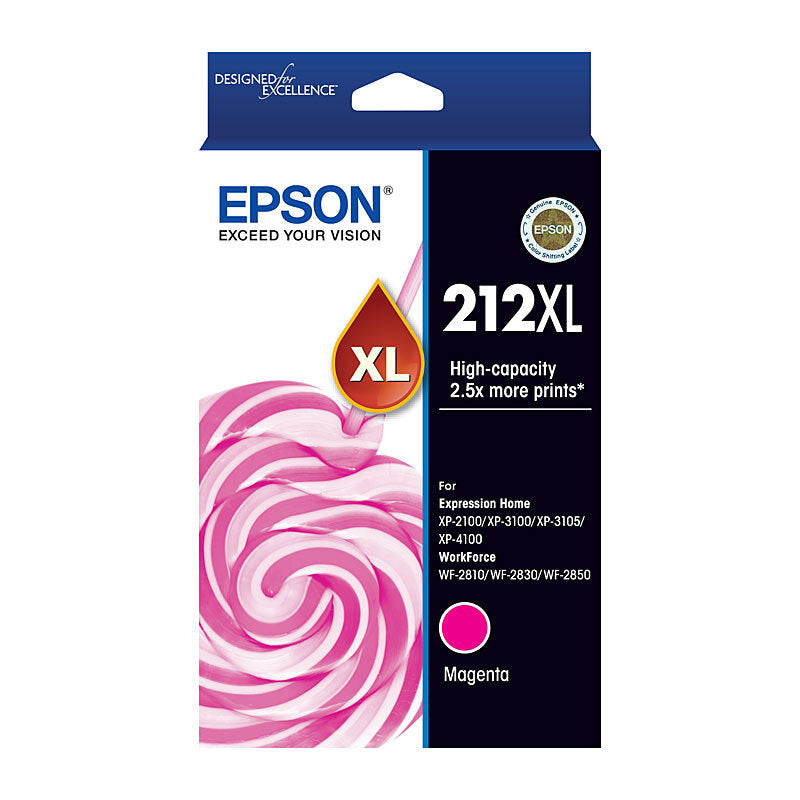 Genuine Epson T02X392/212XL High Yield Magenta Ink Cartridge