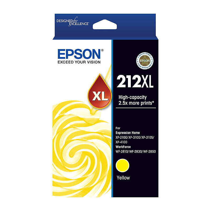 Genuine Epson T02X492/212XL High Yield Yellow Ink Cartridge