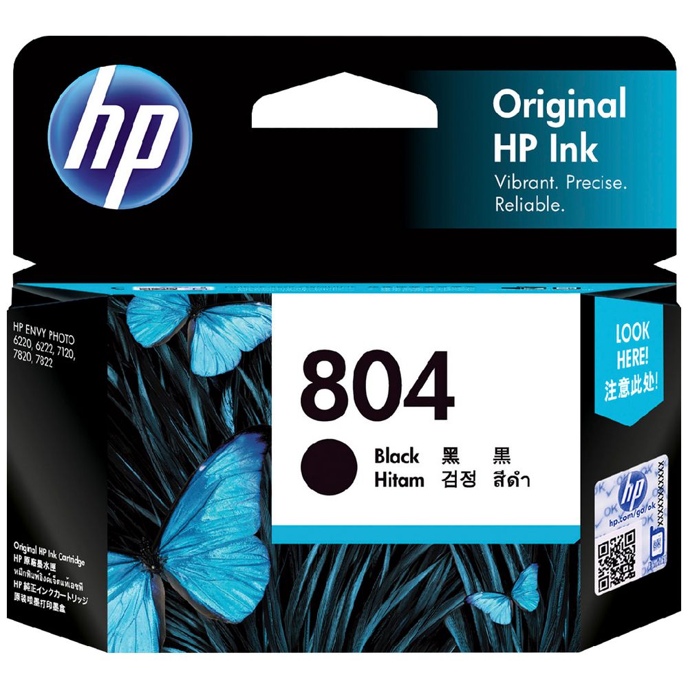 Genuine HP 804 Black Ink Cartridge T6N10AA