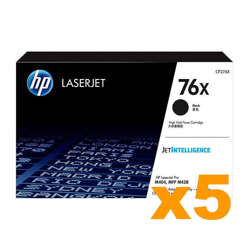 5 x Genuine HP CF276X 76X High Yield Black Toner Cartridge