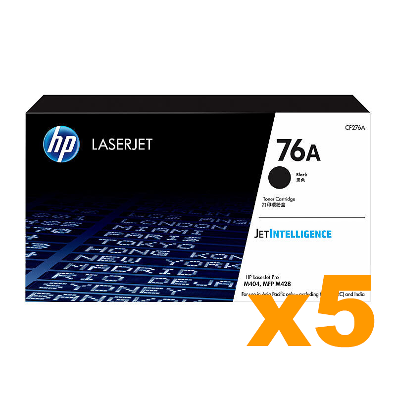 5 x Genuine HP CF276A 76A Black Toner Cartridge