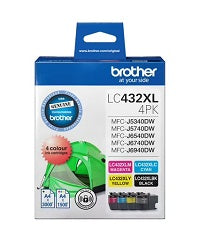 A Set Genuine Brother LC432XL BK/C/M/Y Ink Cartridges