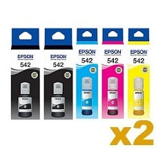 4 x Genuine Epson T542 B + 2 x T542 C/M/Y EcoTank Ink Bottles