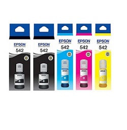 2 x Genuine Epson T542 B + 1 x T542 C/M/Y EcoTank Ink Bottles