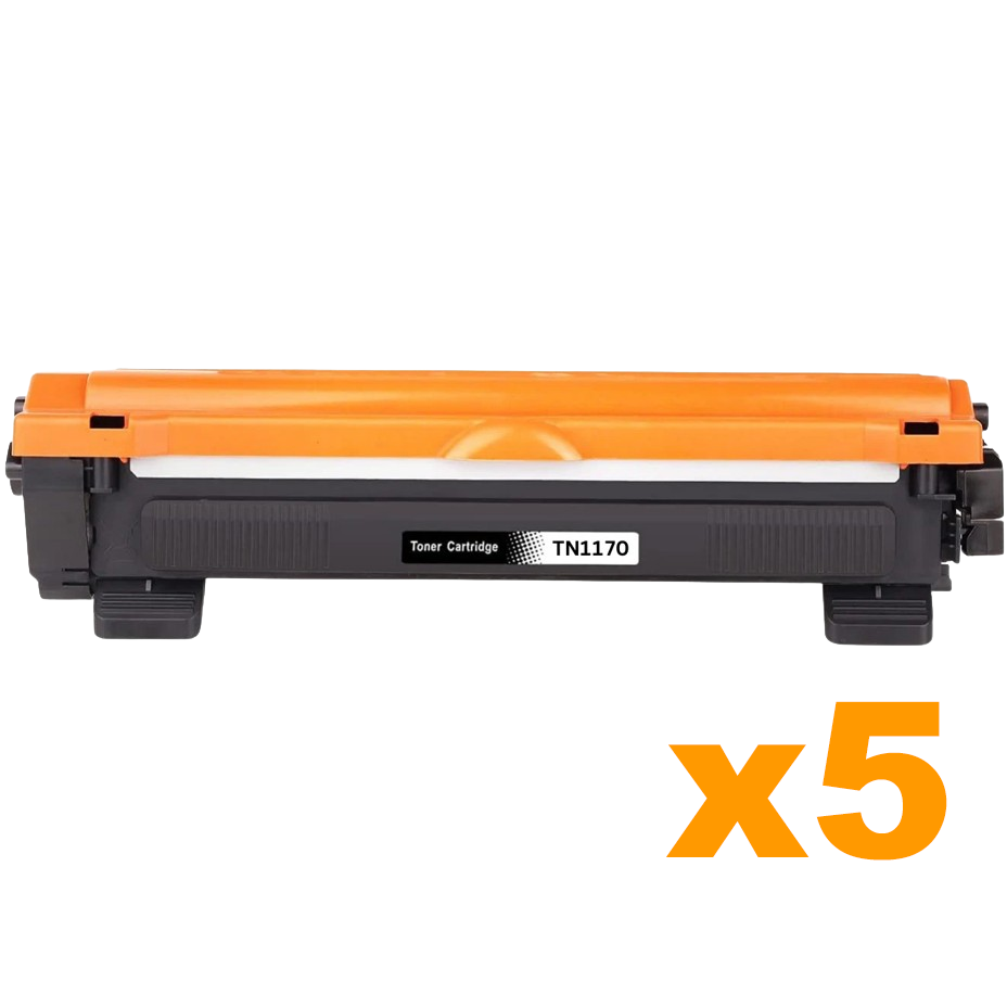 5 x Compatible Brother TN1170 Black Toner Cartridge