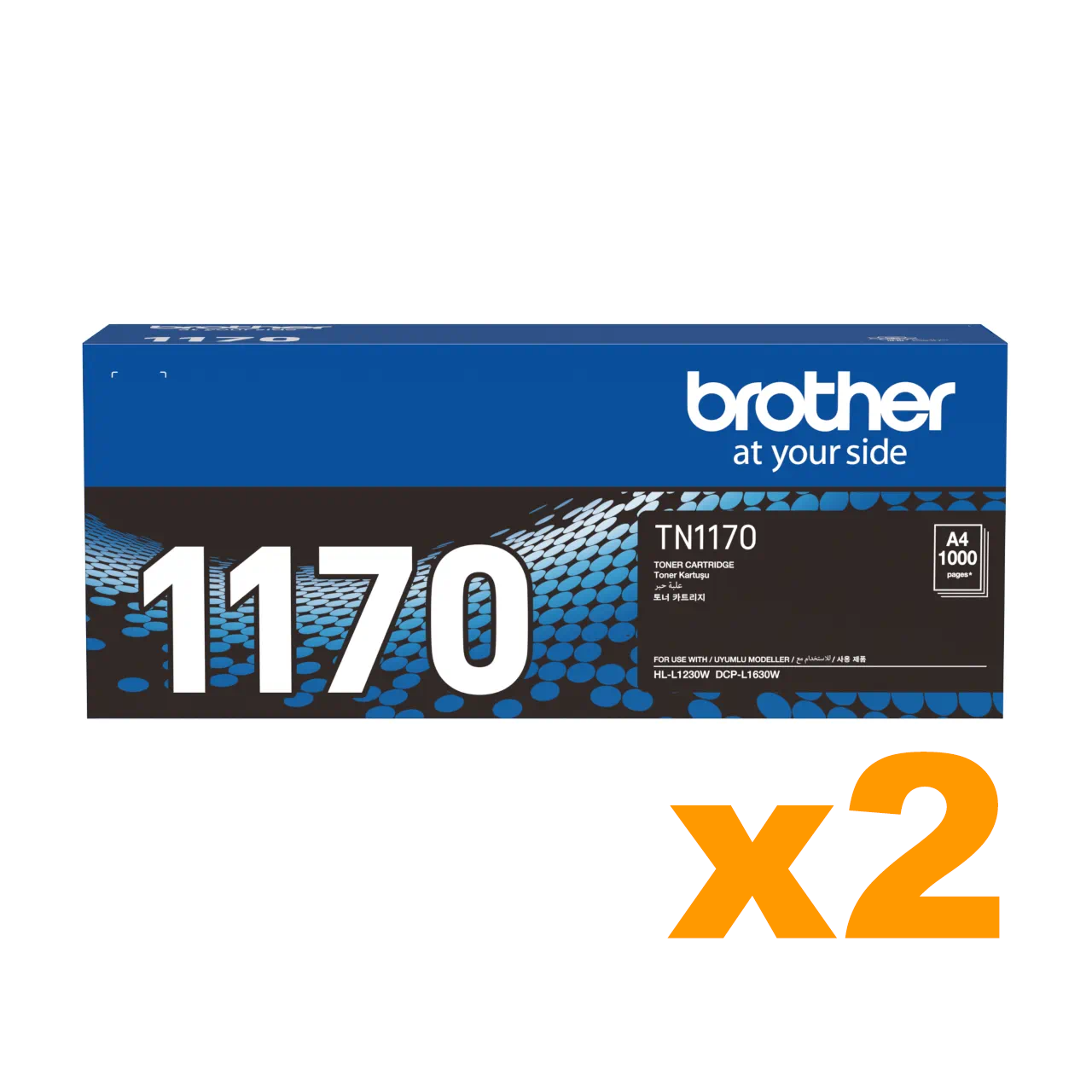 2 x Genuine  Brother TN1170 Black Toner Cartridges