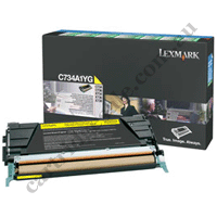 Genuine Lexmark C734A1YG Yellow Toner Cartridge
