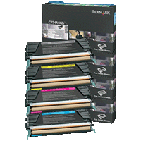A Set Genuine Lexmark C734A1KG, CG, MG, YG Toner Cartridges