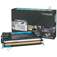 Genuine Lexmark C736H1CG Cyan Toner Cartridge