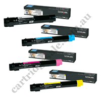 A Set Genuine Lexmark C950X2K/C/M/YG Toner Cartridges