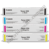 A Set Genuine Canon Cart034 Toner Cartridges B/C/M/Y