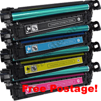 A Set Compatible CE250X CE251A - 3A Toner Cartridges B/C/M/Y