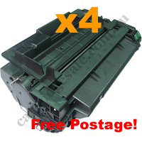 4 x Compatible HP 55A (CE255A) Black Toner Cartridge FreePostage