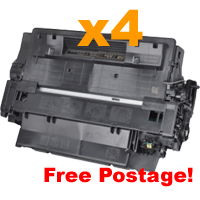 4 x Compatible HP 55X (CE255X) Black Toner Cartridge FreePostage