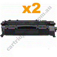 2 x Compatible HP 05X (CE505X) Black Toner Cartridge FreePostage