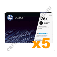 5 x Genuine HP CF226X 26X Black Toner Cartridge