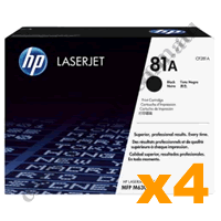 4 x Genuine HP CF281A (81A) Black Toner Cartridge