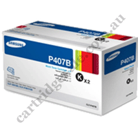 Genuine Samsung CLTK407S Black Toner Twin Pack
