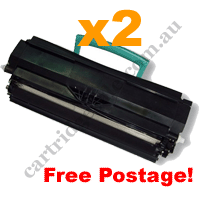 2 x Remanufactured Lexmark E250A11P Black Toner Cartridge FreePo
