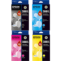 A Set Genuine Epson 288XL Cartridges B,C,M,Y