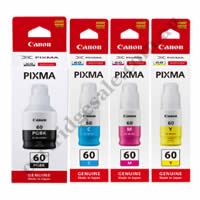 A Set Genuine Canon GI60 B/C/M/Y Ink Bottles