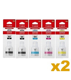 4 x Genuine Canon GI66B + 2 x GI66C/M/Y Ink Bottles
