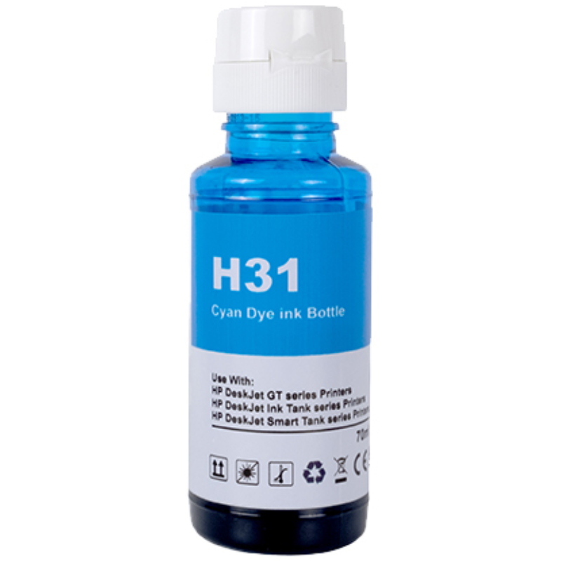 Compatible HP 31 (1VU26AA) Cyan Ink Bottle