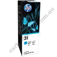 Genuine HP 31 (1VU26AA) Cyan Ink Bottle