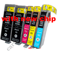 5 x Compatible HP 564XL Ink Cartridges 2BK+CMY NewChips