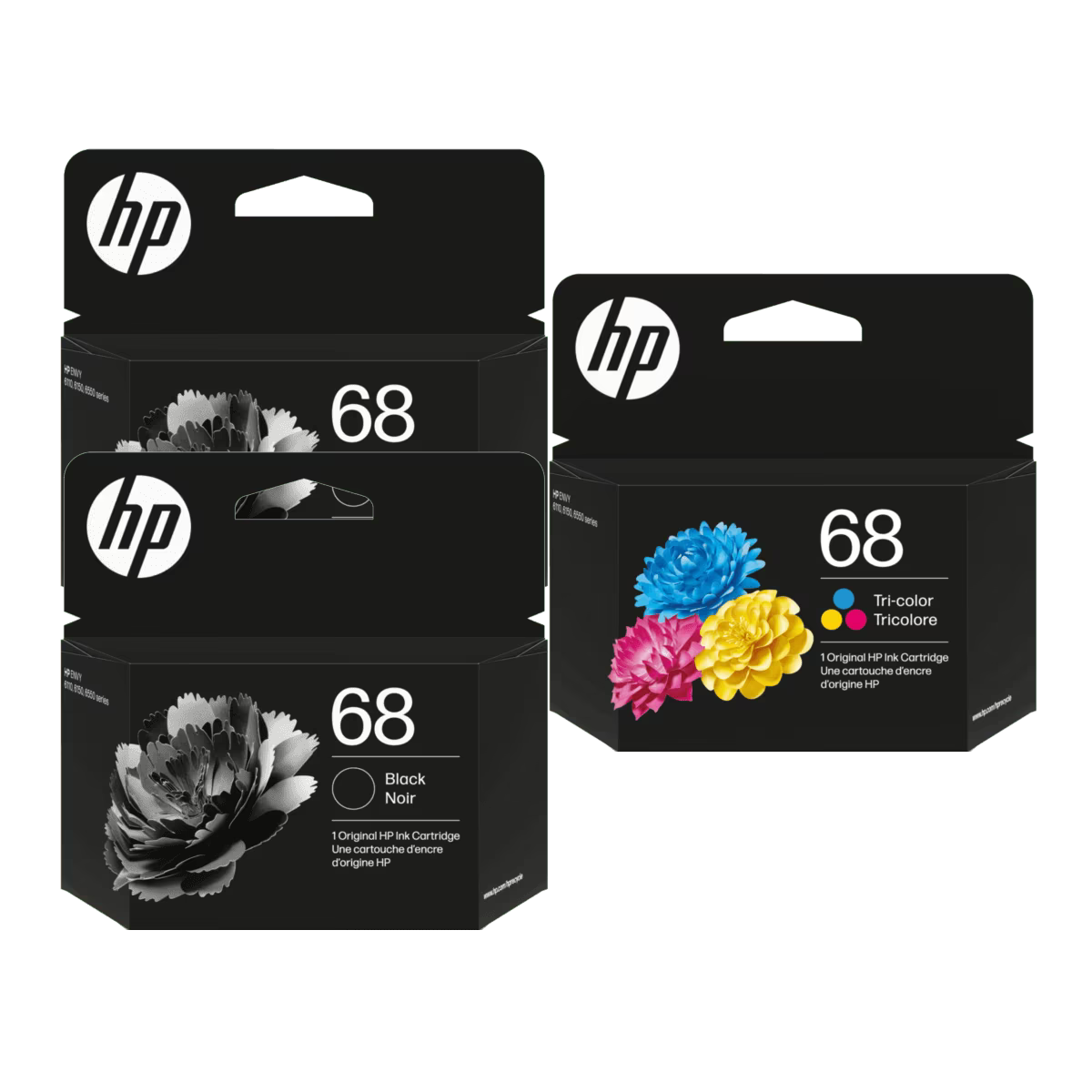 2 x Genuine HP 68 Black 7FP21TA + 1 x Genuine HP 68 Colour 7FP20TA Ink Cartridges