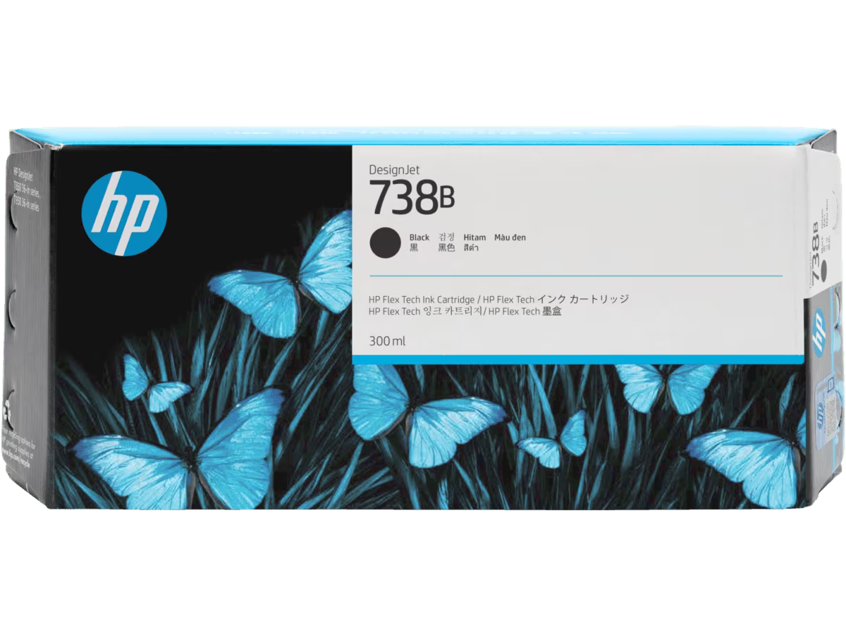 Genuine HP 738B Black Ink Cartridge 300ml 498P6A