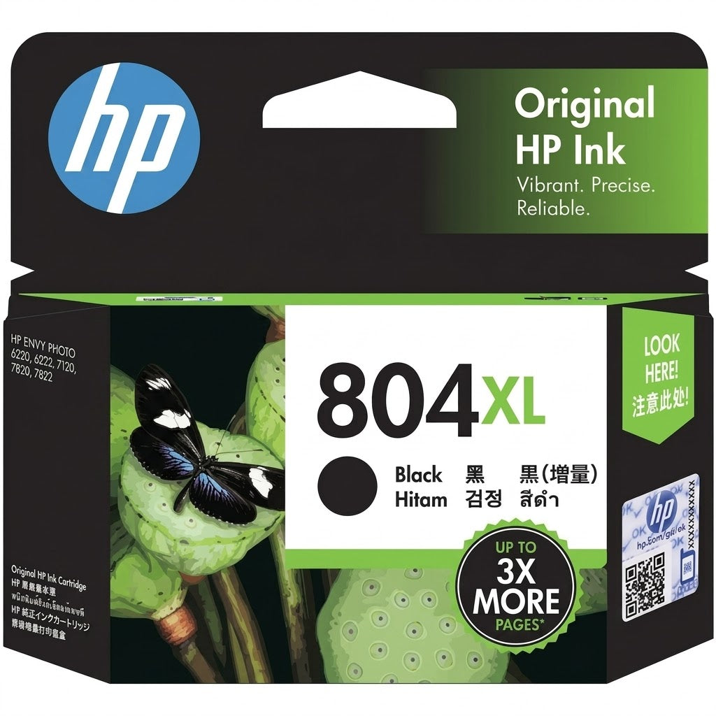 Genuine HP 804XL High Yield Black Ink Cartridge T6N12AA