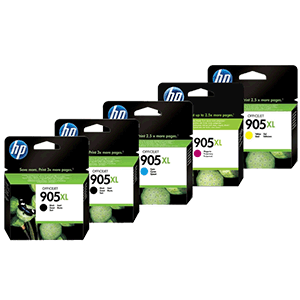 Genuine HP 905XL 2 Black & 1 C,M,Y Ink Cartridges