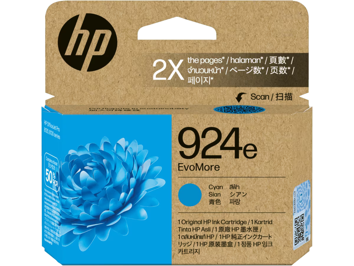 Genuine HP 924e Cyan Ink Cartridge 4K0U7NA
