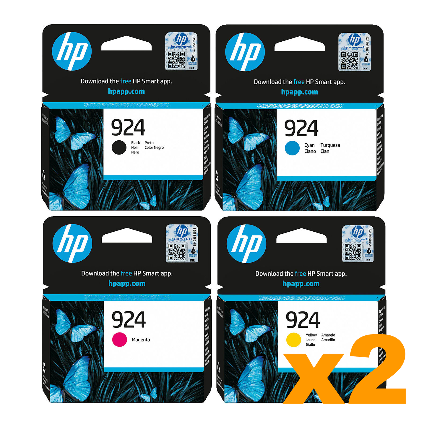 2 Sets Genuine HP 924 B/C/M/Y Ink Cartridges