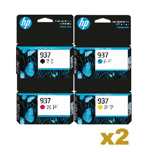 2 Sets Genuine HP 937 B/C/M/Y Ink Cartridges