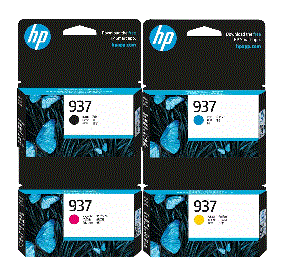 A Set Genuine HP 937 B/C/M/Y Ink Cartridges
